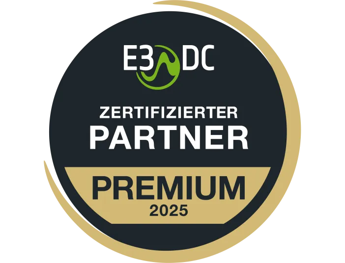 Premium-Partner-Siegel 2025 des Batteriespeicherherstellers E3DC.